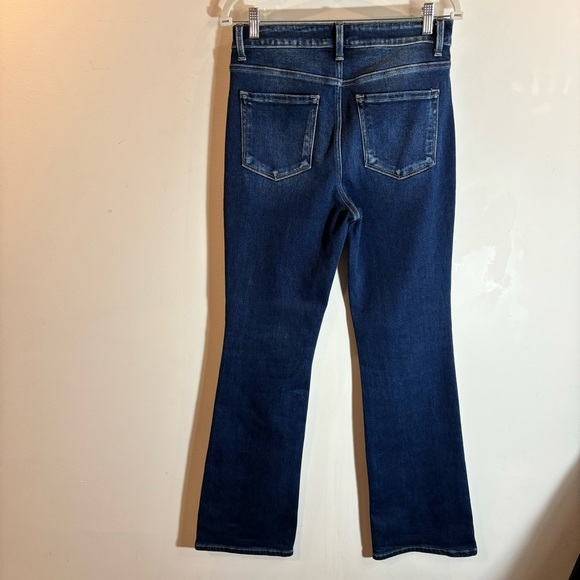 VERVET Sz 29 Dark Wash Slight Mini Boot Cut Distressed Wiskering High Rise Jeans - Picture 7 of 9